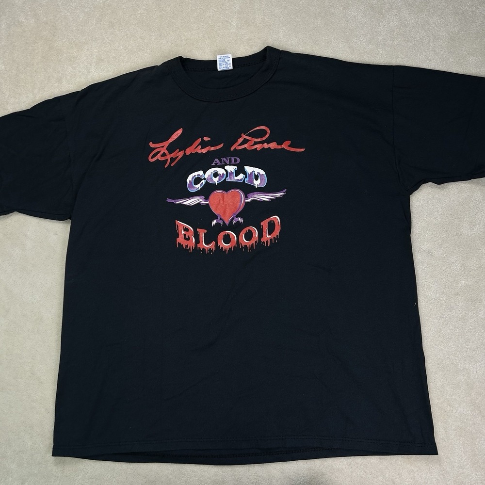 Vintage 90s Lydia Pense Cold Blood Band TShirt Adult XXL Single Stitch USA Made